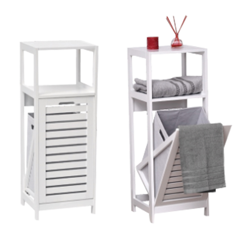 Ραφιέρα mdf με καλάθι απλύτων