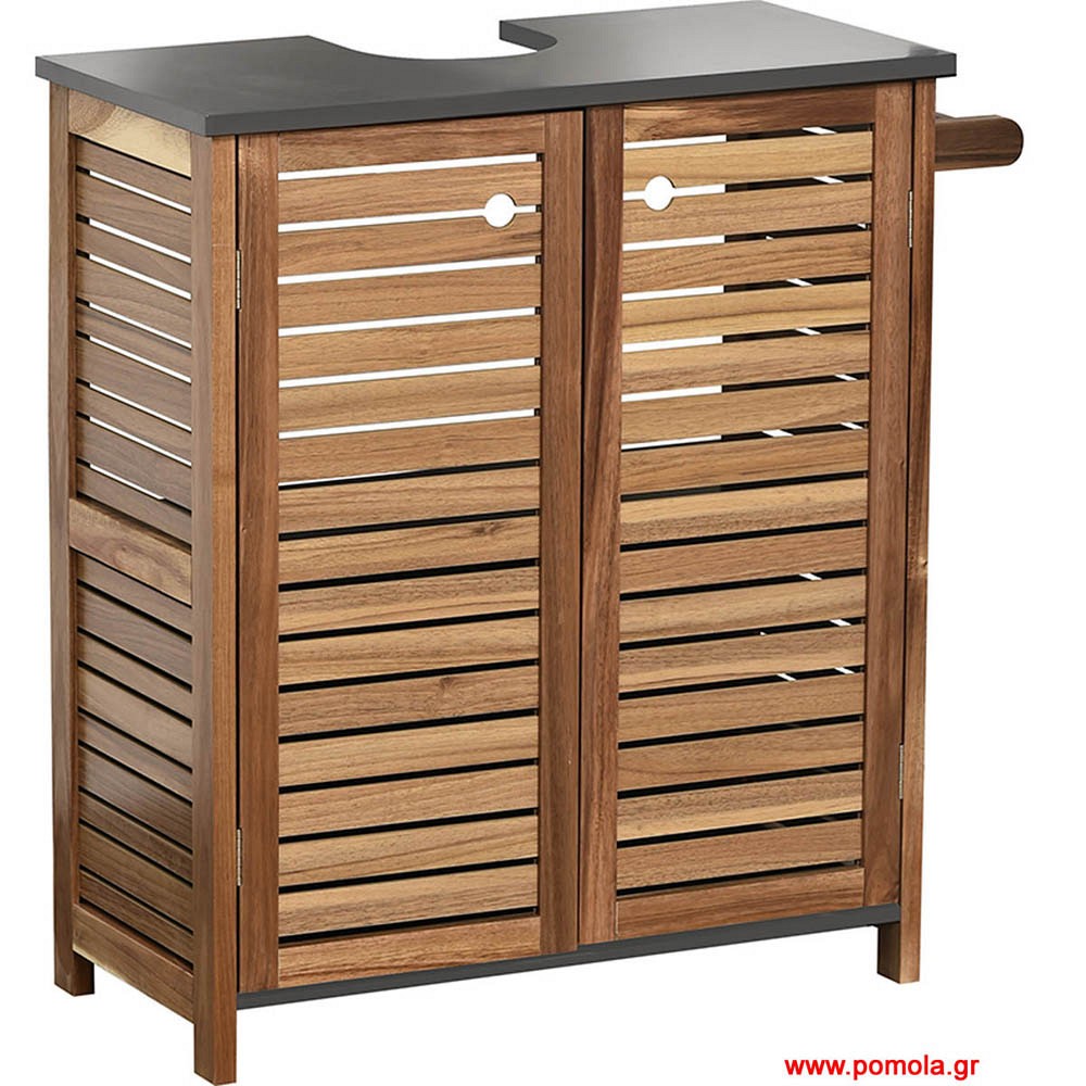 Έπιπλο Μπάνιου με 2 Ντουλάπια, 1 Ράφι στο εσωτερικό και 1 Κρεμάστρα για Πετσέτα στο πλάι