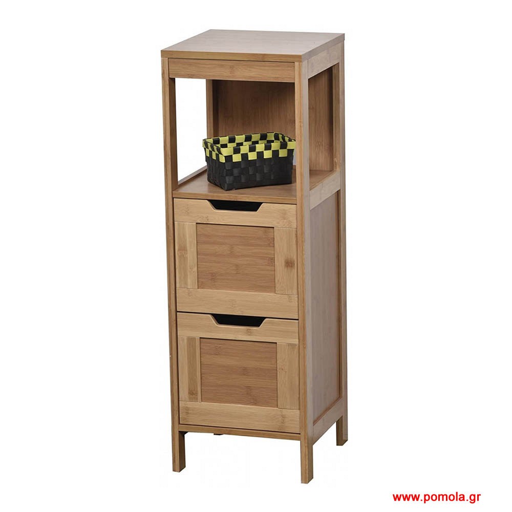 Έπιπλο Bamboo/Mdf με 2 Συρτάρια και 1 Ράφι