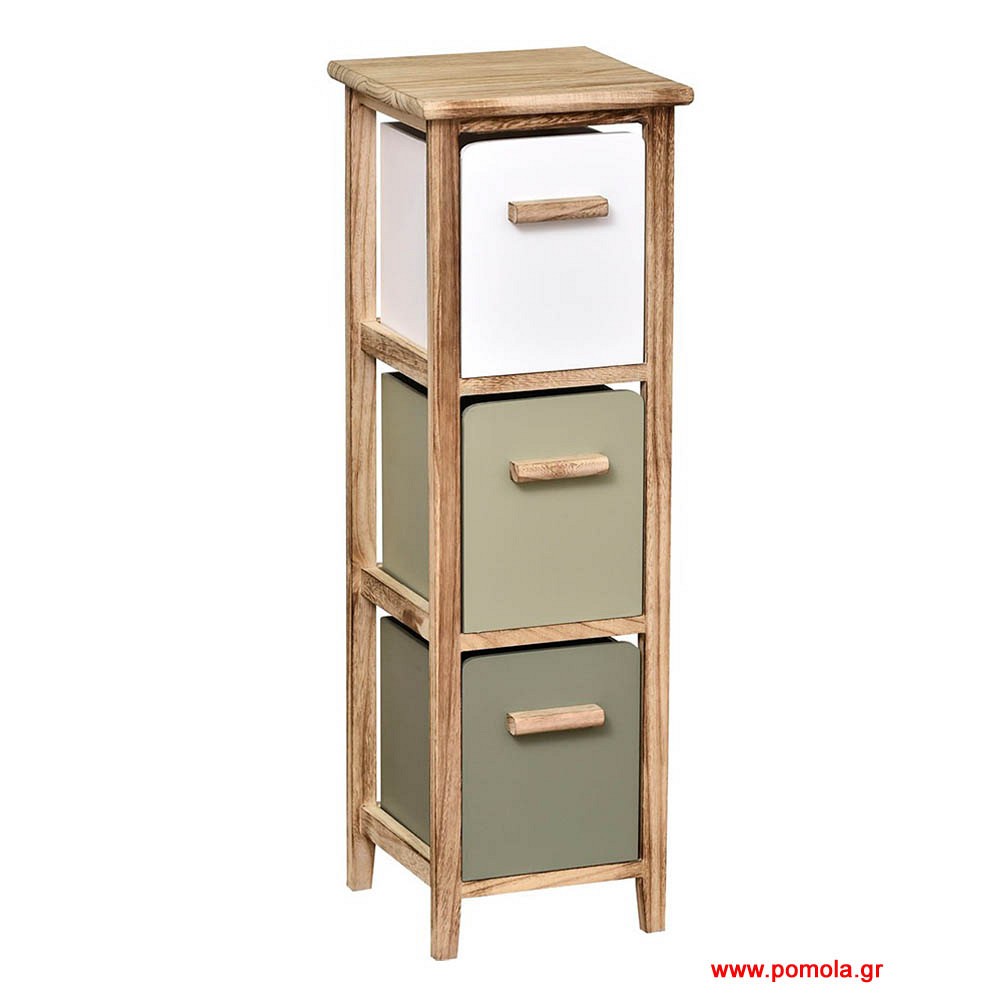 Έπιπλο Ξύλινο με 3 Συρτάρια Αποθήκευσης