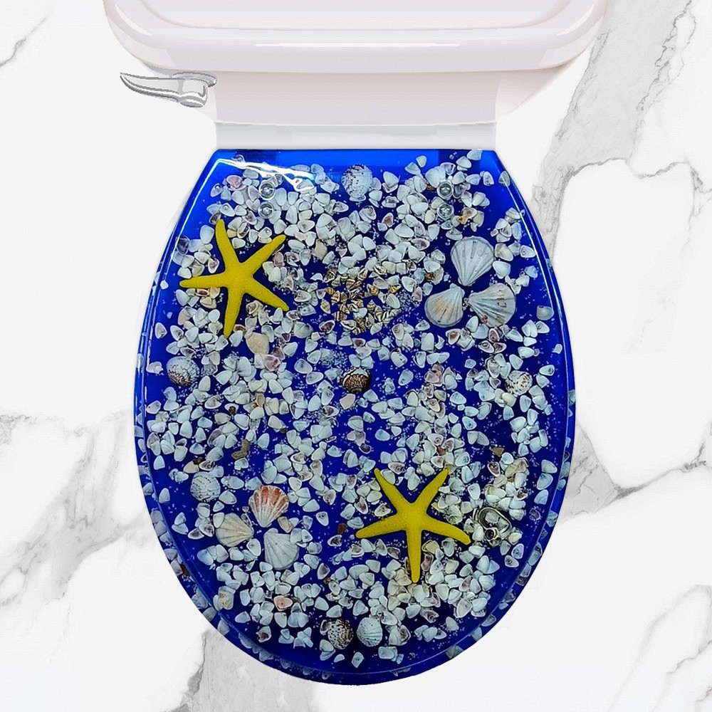 ΚΑΠΑΚΙ WC SEAHORSE SHELLS BLUE 36(π)x43(μ)