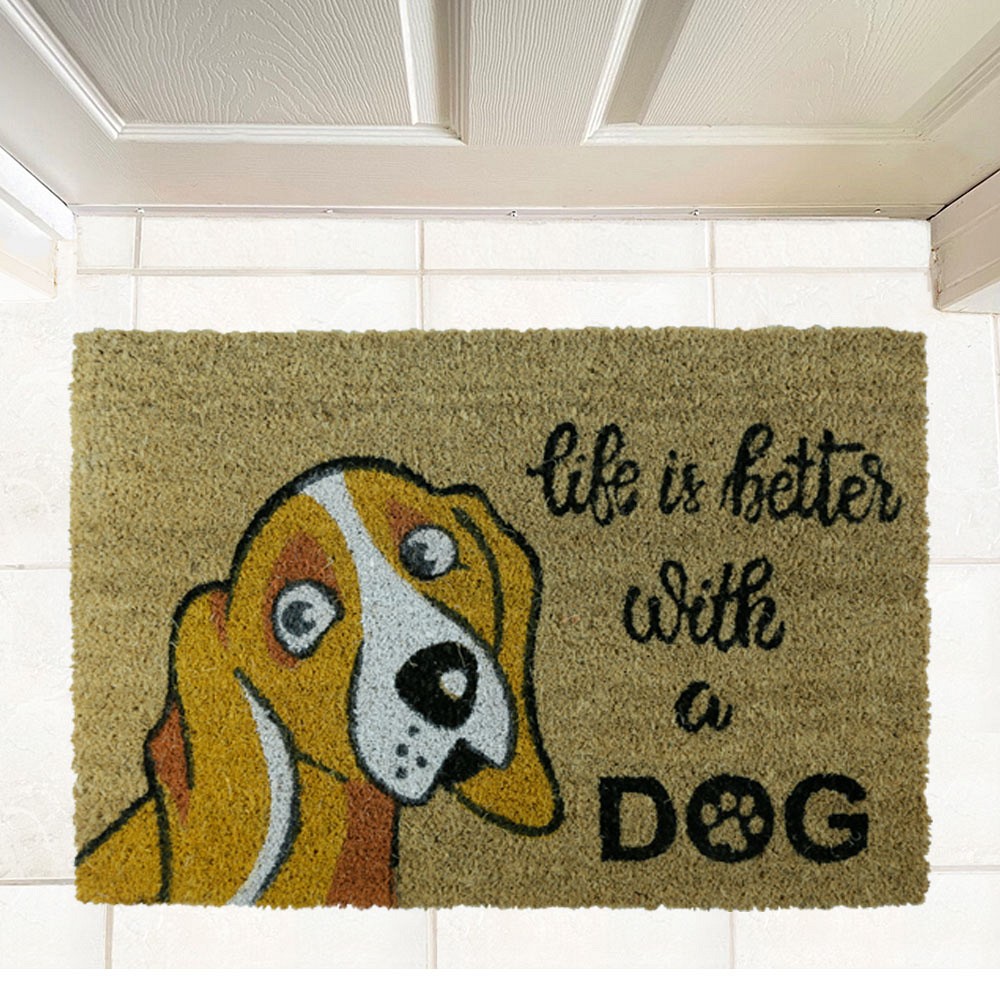 ΠΑΤΑΚΙ ΕΙΣΟΔΟΥ ΚΟΚΟΦΟΙΝΙΚΑ LIFEBETTERWITHDOG SL8623 40X60