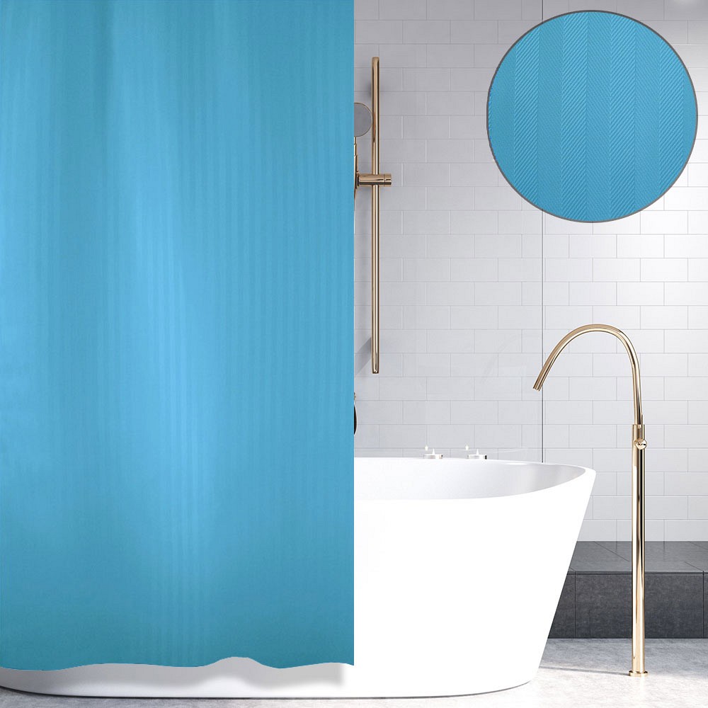 ΚΟΥΡΤΙΝΑ ΜΠΑΝΙΟΥ LUXOR ΜΠΛΕ 180(Μ)X180(Υ)