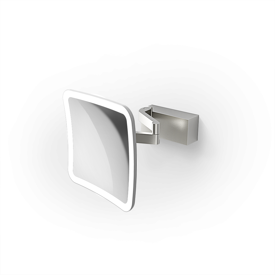 VISION S 5X    Cosmetic mirror illuminated - Stainless steel matt Optic Wall mounted - 5x magnification