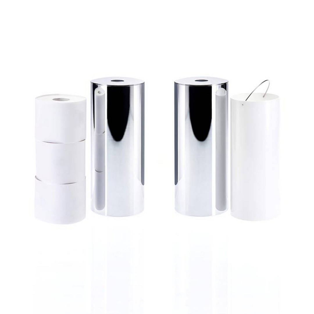 BIN 1     Reserve paper roll container - Chrome