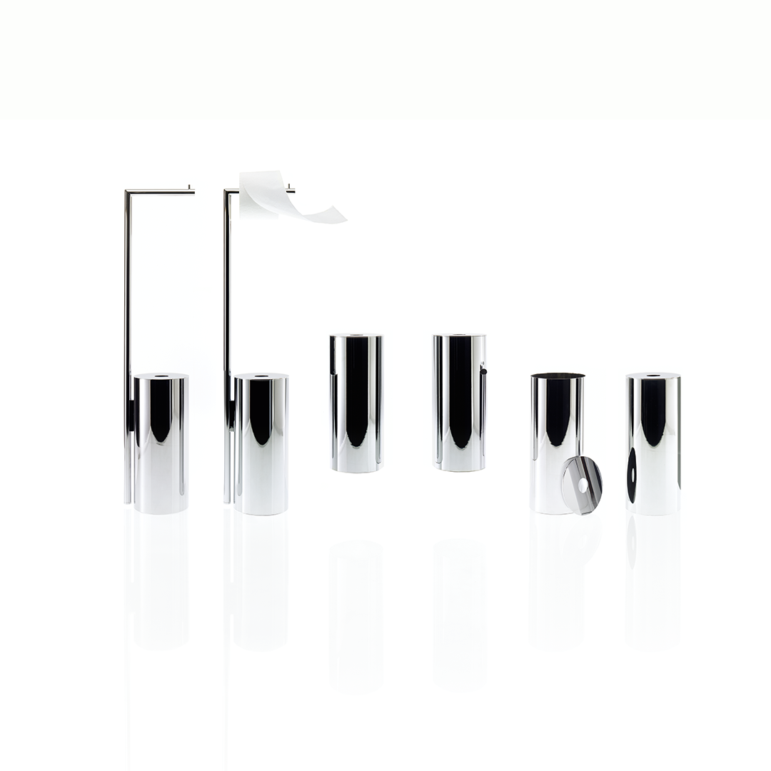 STRAIGHT 8    Toilet paper holder - Chrome with hygienic bin