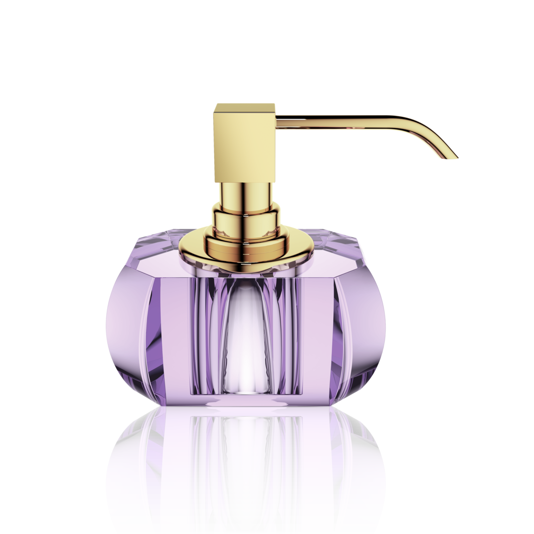 KR SSP      KRISTALL Soap dispenser Violet / Gold 24 Carat