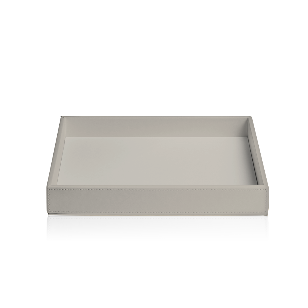 BROWNIE TAB R  Tray rectangular Artificial leather Taupe