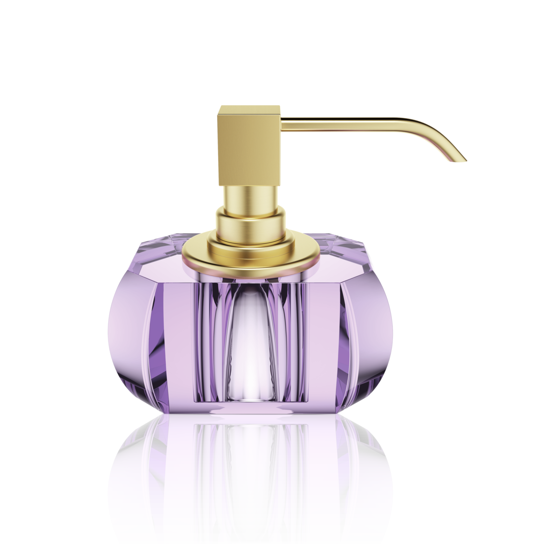 KR SSP      KRISTALL Soap dispenser Violet / Gold matt 24 Carat