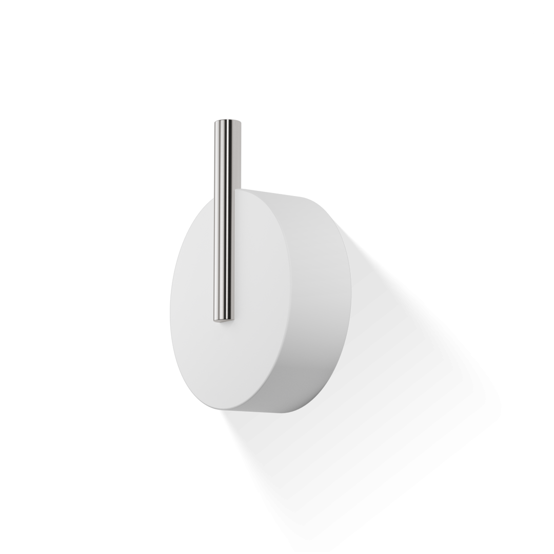 STONE WHG   Hook big - white matt / stainless steel matt