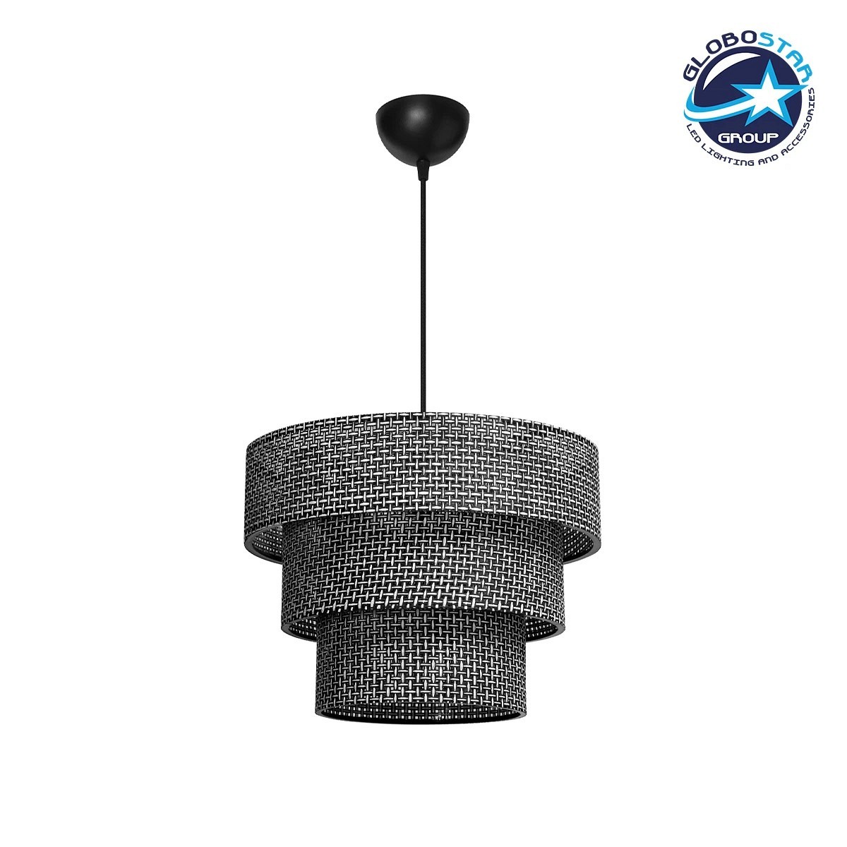 GLOBOSTAR® LEVEL 203-0276 Μοντέρνο Κρεμαστό Φωτιστικό Οροφής με Ντουί 1 x E27 AC 220-240V IP20 - Γκρι - Μ38 x Π38 x Υ30cm