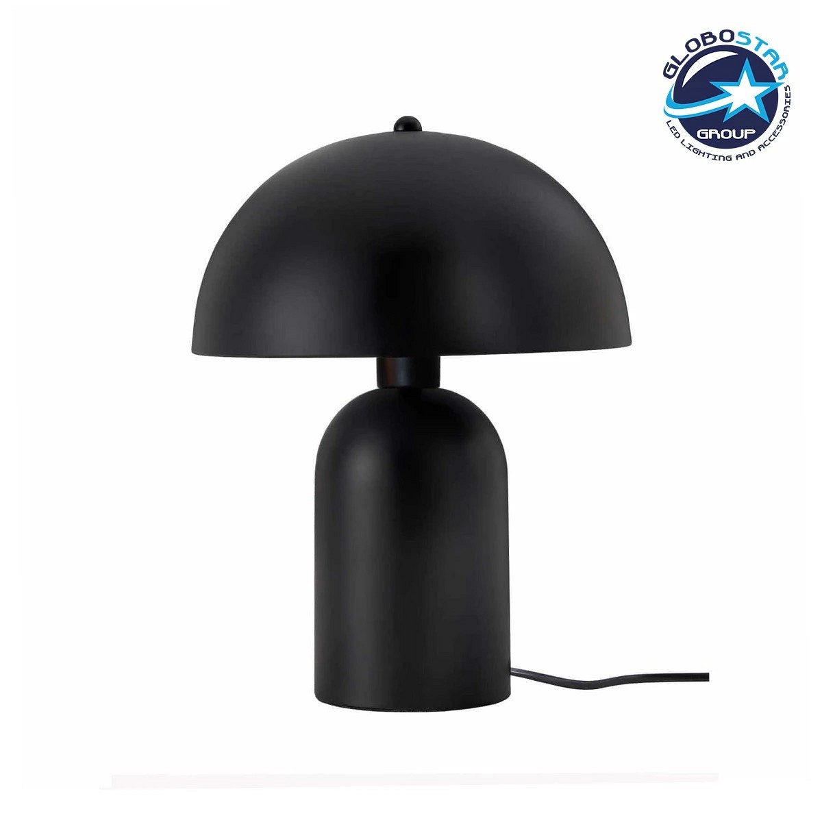 GloboStar® GASCO 204-0146 Μοντέρνο Eπιτραπέζιο Φωτιστικό Μονόφωτο 1 x E27 IP20 Μαύρο Μέταλλο - Μ25 x Π25 x Υ35cm