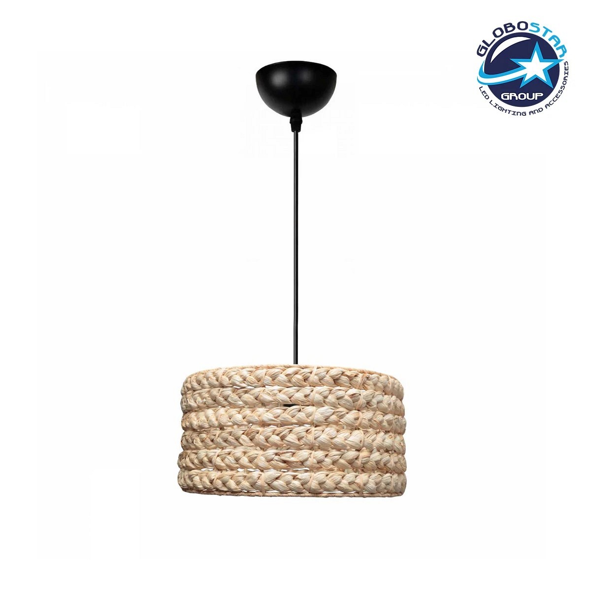 GLOBOSTAR® POMEGRANDE 204-0161 Boho Κρεμαστό Φωτιστικό Οροφής με Ντουί 1 x E27 AC 220-240V IP20 - Μπεζ - Μ29 x Π29 x Υ15cm