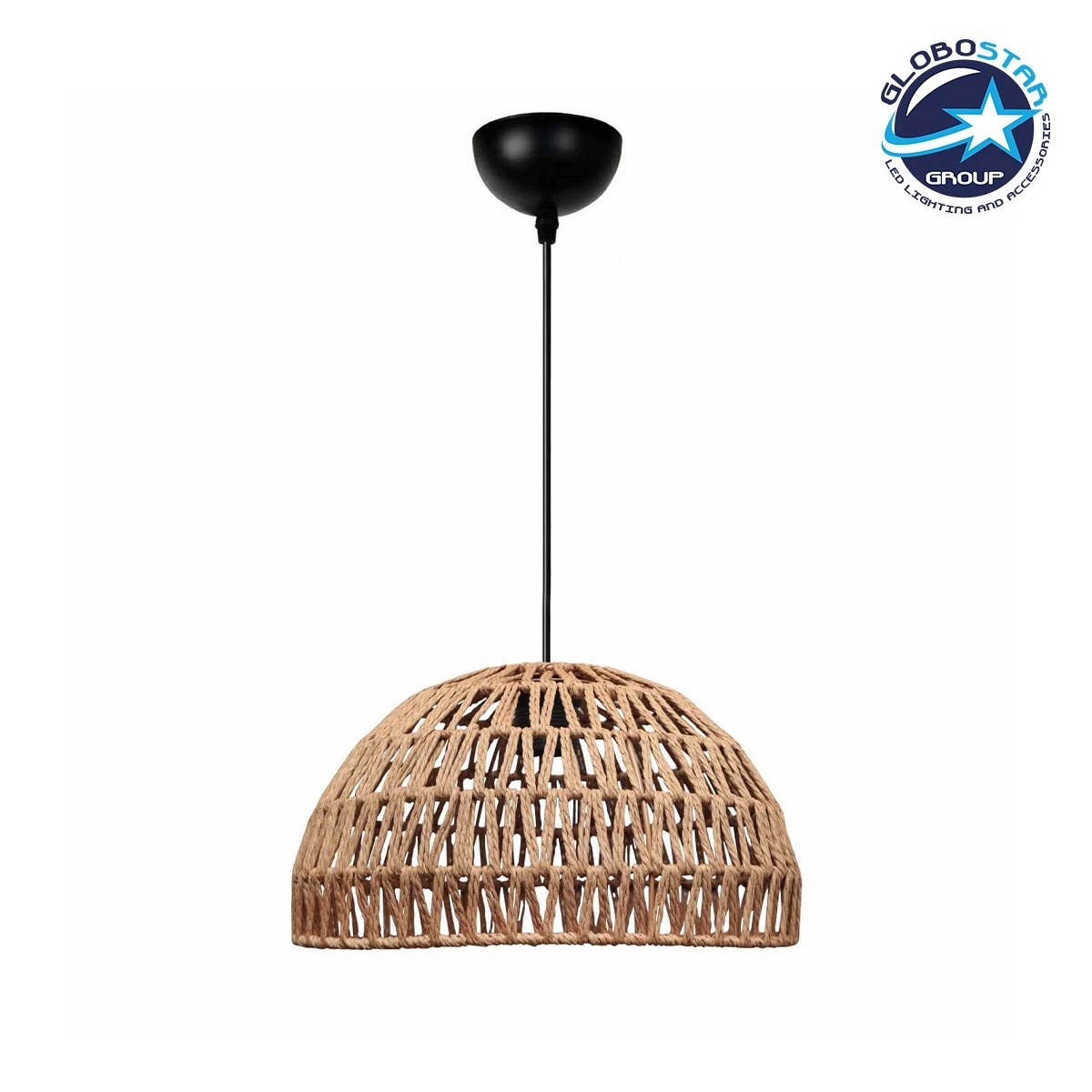 GLOBOSTAR® SAND 204-0167 Boho Κρεμαστό Φωτιστικό Οροφής με Ντουί 1 x E27 AC 220-240V IP20 - Μπεζ - Μ29 x Π29 x Υ16cm