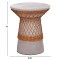 ΒΟΗΘΗΤΙΚΟ ΤΡΑΠΕΖΙ ΣΤΡΟΓΓΥΛΟ DELIA HM18167.03 FIBER CEMENT ΓΚΡΙ & RATTAN Φ40x45Υεκ
