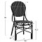 ΚΑΡΕΚΛΑ ΑΛΟΥΜΙΝΙΟΥ BAMBOO LOOK ΜΕ WICKER ΜΑΥΡΟ ΛΕΥΚΟ HM5792.02 46x60x96 εκ.