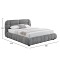 ΚΡΕΒΑΤΙ ΔΙΠΛΟ ΜΕ ΑΠΟΘ.ΧΩΡΟ MALFOY HM730.01 ΓΚΡΙ ΜΠΟΥΚΛΕ ΥΦΑΣΜΑ--ΣΤΡΩΜΑ 160x200εκ
