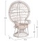 ΠΟΛΥΘΡΟΝΑ ROYAL PEACOCK HM9342.02 RATTAN ΣΕ ΛΕΥΚΟ-ΜΑΞΙΛΑΡΙ ΛΕΥΚΟ 114x72x150Yεκ.
