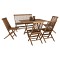 ΣΕΤ ΤΡΑΠΕΖΑΡΙΑΣ ΕΞΩΤ. ΧΩΡΟΥ 6ΤΜΧ KENDALL HM11954 ΜΑΣΙΦ ΞΥΛΟ TEAK ΦΥΣΙΚΟ