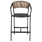 ΣΚΑΜΠΟ ΑΛΟΥΜΙΝΙΟΥ ΜΕ ΜΠΡΑΤΣΑ ΑΝΘΡΑΚΙ PE RATTAN TEXTLINE 56x58x105Y εκ.HM5892.01