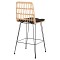 ΣΚΑΜΠΟ ΜΕΣ.ΥΨΟΥΣ ALLEGRA HM5643.11 ΜΕΤΑΛΛΟ&ΜΑΞΙΛΑΡΙ ΜΑΥΡΟ-WICKER ΜΠΕΖ 50x55x103Υεκ.