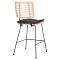 ΣΚΑΜΠΟ ΜΕΣ.ΥΨΟΥΣ ALLEGRA HM5644.11 ΜΕΤΑΛΛΟ&ΜΑΞΙΛΑΡΙ ΜΑΥΡΟ-WICKER ΜΠΕΖ 53x56x107Υεκ.