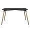 ΤΡΑΠΕΖΙ HM8697.02 MINIMAL, μαύρο MDF, ξύλινα πόδια οξιά, 160Χ90X74Υεκ.