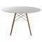 ΤΡΑΠΕΖΙ MINIMAL ΣΤΡΟΓΓΥΛΟ HM8454.01 MDF ΣΕ ΛΕΥΚΟ-ΠΟΔΙΑ ΟΞΙΑΣ ΣΕ ΦΥΣΙΚΟ Φ120Χ75Υεκ.