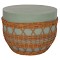 ΤΡΑΠΕΖΙ ΣΑΛΟΝΙΟΥ VILHENA HM18165 FIBER CEMENT ΠΡΑΣΙΝΟ-RATTAN ΦΥΣΙΚΟ Φ56x47Υεκ.