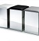 CASE HK 1 KS Stool and laundry basket - stainless steel polished - artificial leather black