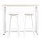 Σετ τραπέζι μπαρ Marle pakoworld 3τμχ φυσικό-λευκό πόδι 120x40x100εκ