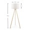 Φωτιστικό δαπέδου Rosling Megapap Mdf/ύφασμα Pvc χρώμα φυσικό/λευκό 38x21x140εκ.
