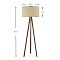 Φωτιστικό δαπέδου Rosling Megapap Mdf/ύφασμα Pvc χρώμα καρυδί/μπεζ 38x21x140εκ.