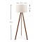 Φωτιστικό δαπέδου Rosling Megapap Mdf/ύφασμα Pvc χρώμα καρυδί/μπεζ 38x21x140εκ.