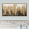 Πίνακας σε καμβά \"Gold Leaves\" Megapap ψηφιακής εκτύπωσης με κορνίζα χρώμα χρυσό 140x70x3εκ.