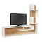 Έπιπλο τηλεόρασης Metehan Megapap χρώμα λευκό - sapphire oak 149,5x29,5x120εκ.