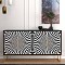 Μπουφές Gradel Megapap χρώμα μαύρο - ασπρόμαυρο 150x35x83,6εκ.