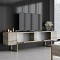 Έπιπλο τηλεόρασης Luxe Megapap χρώμα travertine - χρυσό 180x30x50εκ.