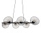 GLOBOSTAR® VERONA 00587 Μοντέρνο Κρεμαστό Φωτιστικό Οροφής με Ντουί 6 x E27 AC 220-240V IP20 - Μαύρο & Χρυσό - Μ100 x Π28 x Υ20cm