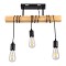 GLOBOSTAR® JOLLY 00605 Vintage Κρεμαστό Φωτιστικό Οροφής με Ντουί 3 x E27 AC 220-240V IP20 - Μαύρο & Μπεζ - Μ55 x Π6 x Υ115cm