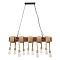 GLOBOSTAR® VIKING 00607 Boho Κρεμαστό Φωτιστικό Οροφής με Ντουί 10 x E27 AC 220-240V IP20 - Καφε & Μπεζ - Μ108 x Π11 x Υ220cm