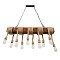 GLOBOSTAR® VIKING 00607 Boho Κρεμαστό Φωτιστικό Οροφής με Ντουί 10 x E27 AC 220-240V IP20 - Καφε & Μπεζ - Μ108 x Π11 x Υ220cm