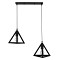 GLOBOSTAR® TRIANGLE 00611 Μοντέρνο Κρεμαστό Φωτιστικό Οροφής με Ντουί 2 x E27 AC 220-240V IP20 - Μαύρο - Μ60 x Π22 x Y130cm