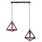 GLOBOSTAR® TRIANGLE 00613 Μοντέρνο Κρεμαστό Φωτιστικό Οροφής με Ντουί 2 x E27 AC 220-240V IP20 - Χάλκινο - Μ60 x Π22 x Y130cm