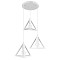 GLOBOSTAR® TRIANGLE 00617 Μοντέρνο Κρεμαστό Φωτιστικό Οροφής με Ντουί 3 x E27 AC 220-240V IP20 - Λευκό - Μ49 x Π49 x Y130cm