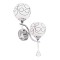 GloboStar® CANTER 00635 Μοντέρνο Επιτοίχιο Φωτιστικό Απλίκα Δίφωτο 2 x E27 IP20 Ασημί Μέταλλο με Λευκό Γυαλί - Μ32 x Π15 x Υ40cm