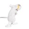 GloboStar® MOUSE 00679 Vintage Επιτραπέζιο Φωτιστικό Πορτατίφ Μονόφωτο 1 x E12 IP20 Λευκό Πλαστικό - Μ12 x Π4 x Υ10cm