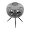 GloboStar® JAVAN 00738 Μοντέρνο Επιτραπέζιο Φωτιστικό Πορτατίφ Μονόφωτο 1 x E27 IP20 Ασημί Γυαλί με Μαύρο Μέταλλο - Μ30 x Π30 x Υ19cm