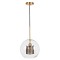 GLOBOSTAR® AVERY 00740 Μοντέρνο Κρεμαστό Φωτιστικό Οροφής με Ντουί 1 x E27 AC 220-240V IP20 - Διάφανο & Χρυσό - Μ30 x Π30 x Υ48cm
