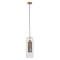 GLOBOSTAR® AVERY 00741 Μοντέρνο Κρεμαστό Φωτιστικό Οροφής με Ντουί 1 x E27 AC 220-240V IP20 - Διάφανο & Χρυσό - Μ15 x Π15 x Υ60cm